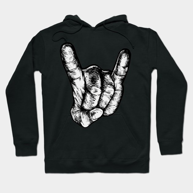 hand rock Hoodie by cubeartalex